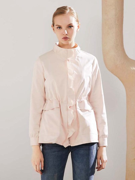 艺梦来女装2021春夏季藏蓝色纯色长裤