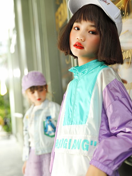 淘气贝贝童装2021春夏季拼色撞色外套