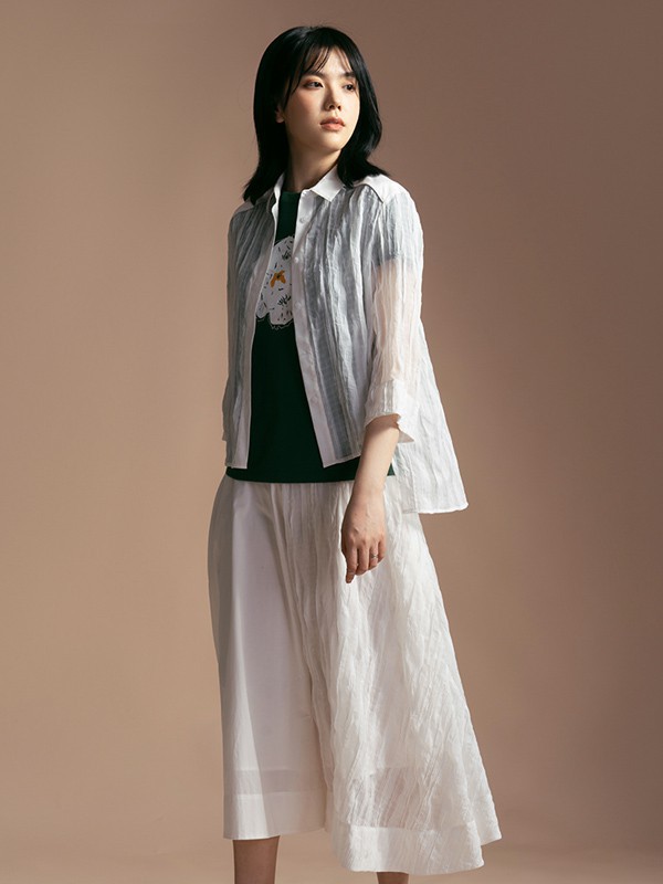 衣魔得思女装2021春夏季白色纯色长裤