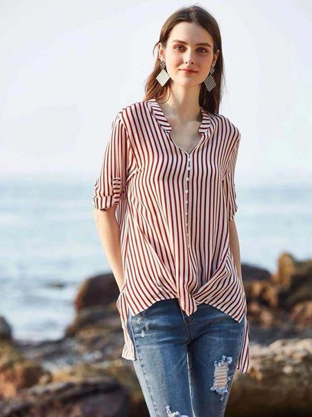 惠之良品女装2021春夏季白色条纹长裙