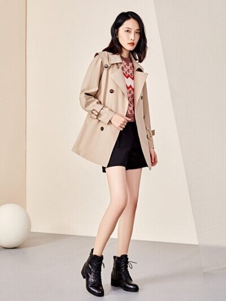 素帛2021春夏季卡其色纯色风衣