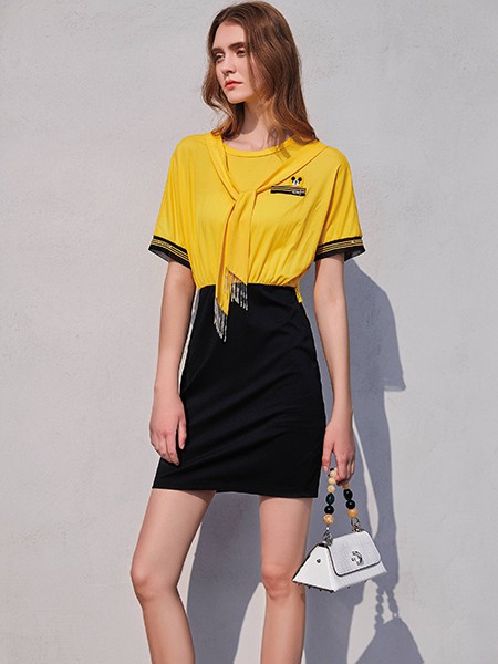 卡尼欧2021春夏季黄色印花T恤