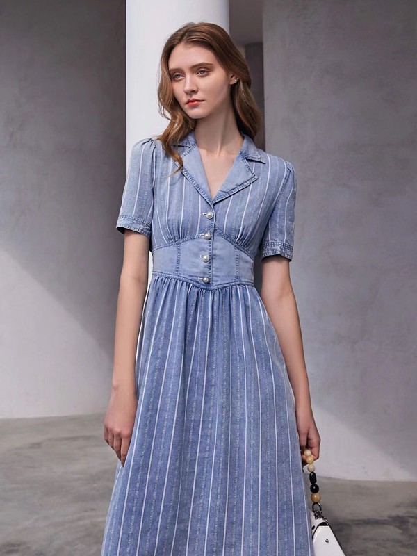 卡尼欧2021春夏季蓝色条纹连体衣