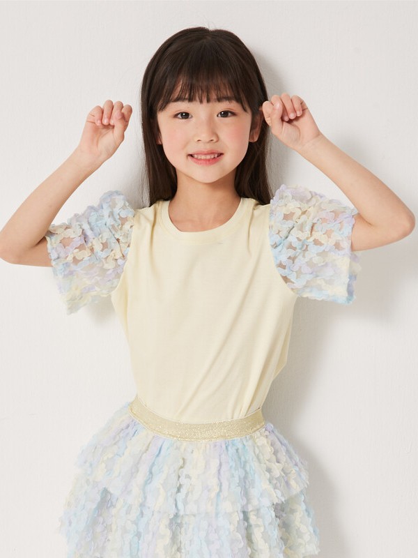 雅莹童装2021春夏季拼色印花连衣裙