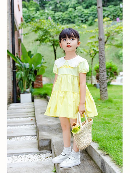 卡儿菲特2021春夏季黄色纯色连衣裙