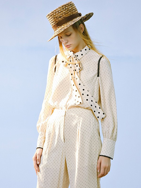 捷恩尼纳女装2021春夏季白色背带衬衫