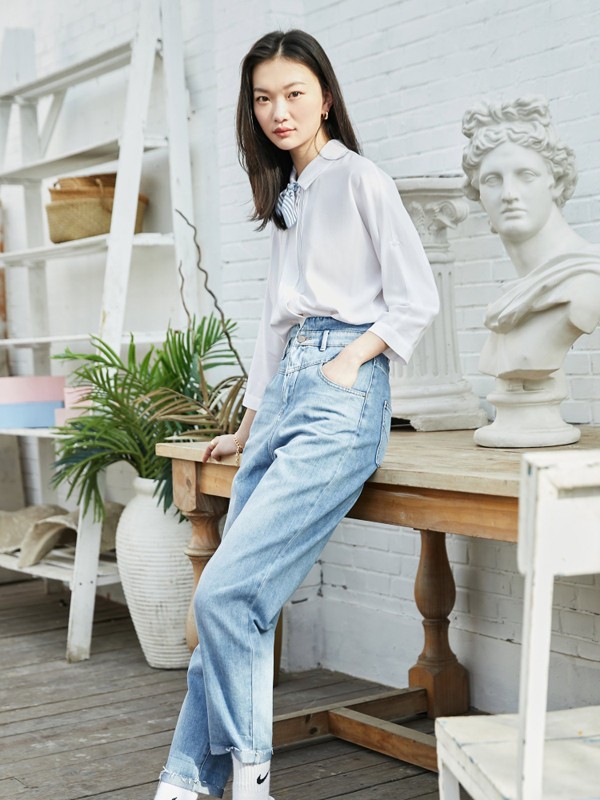 VeroModa2021春夏季白色纯色衬衫