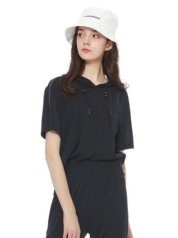 索玛2021春夏季黑色纯色卫衣