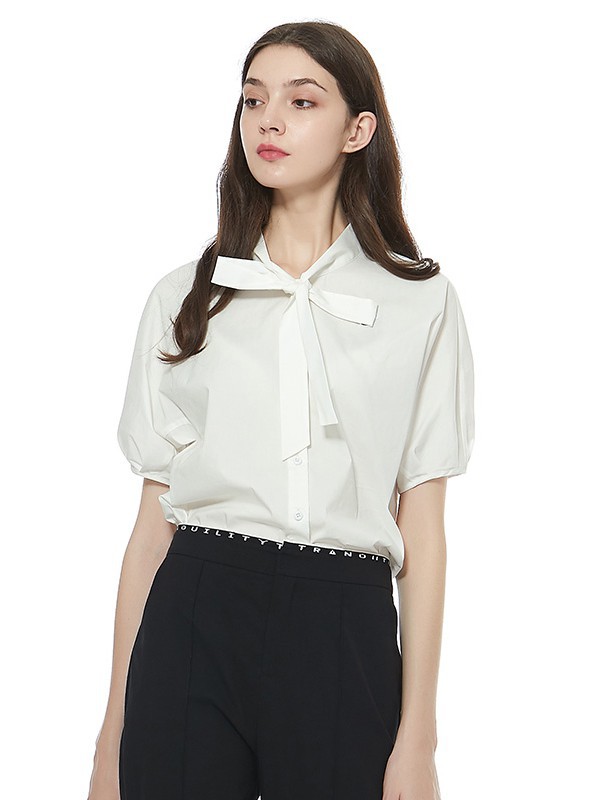索玛2021春夏季白色纯色衬衫