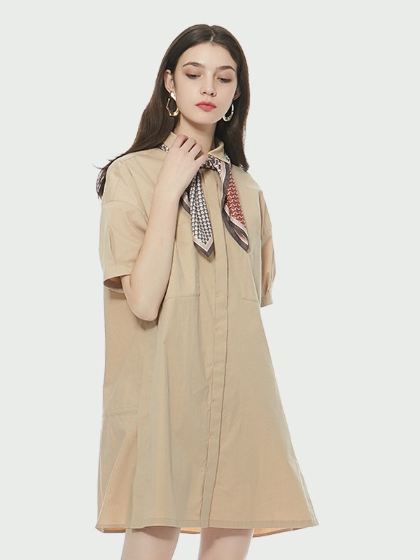 索玛2021春夏季棕色纯色衬衫