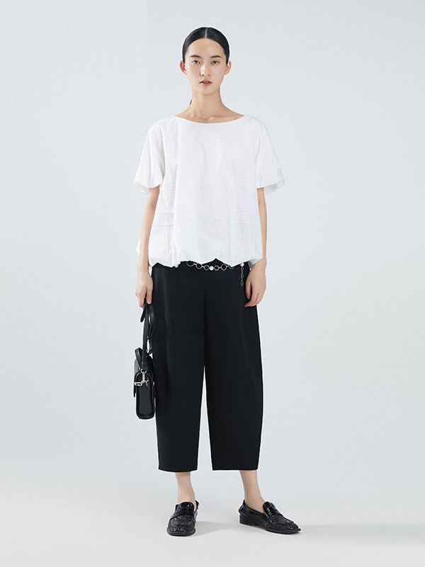 播女装2021春夏季白色纯色T恤