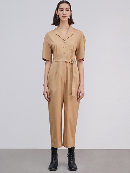 纬漫纪2021春夏季卡其色纯色连体裤