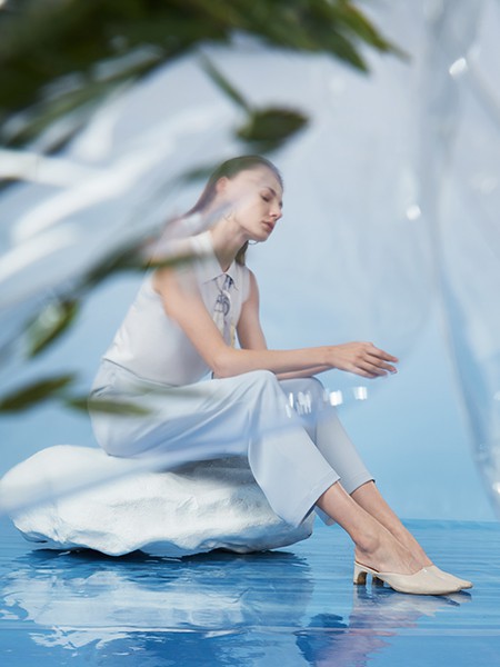 沙与沫2021春夏季白色纯色衬衫