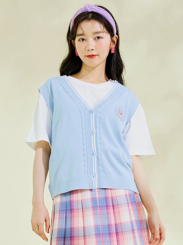 衣恋2021春夏季拼色格子百褶裙