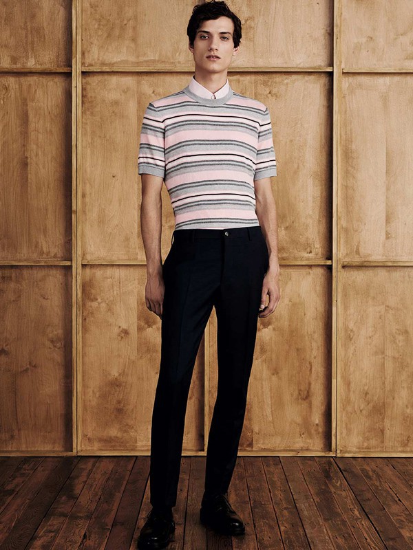 鄂尔多斯2021春夏季白色条纹polo衫