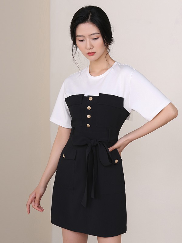 红凯贝尔2021春夏季白色纯色T恤