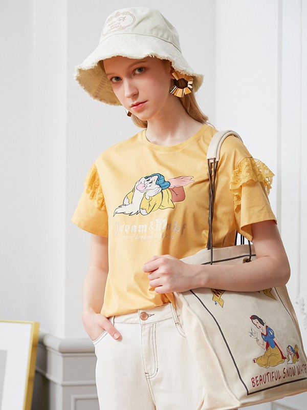 曼诺比菲2021春夏季灰色印花T恤