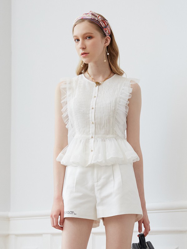 曼诺比菲2021春夏季白色纱网礼服