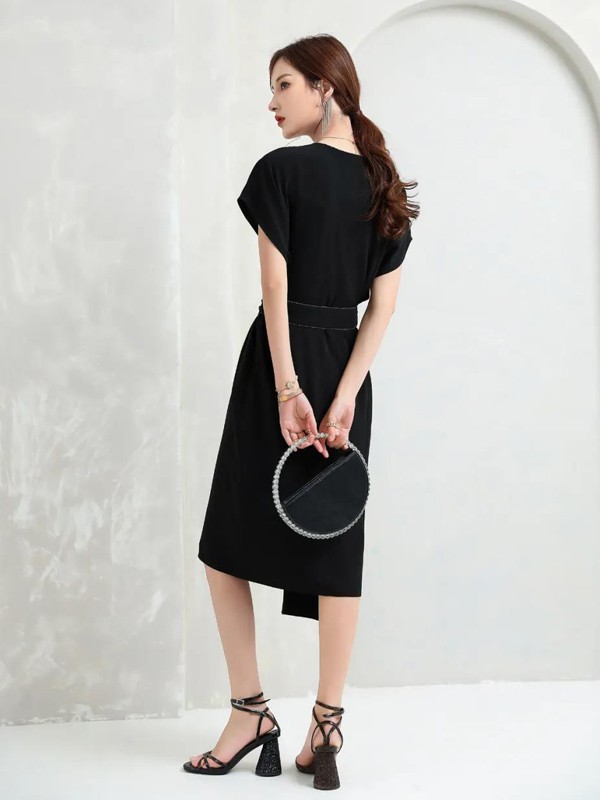 吉米赛欧2021春夏季黑色纯色连体衣