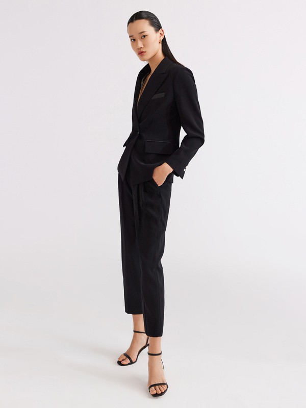 Lily2021春夏季黑色纯色套装