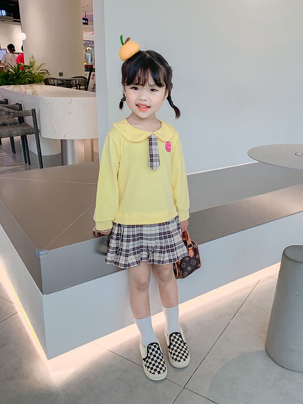 猫咪精灵2021秋冬季黄色印花T恤