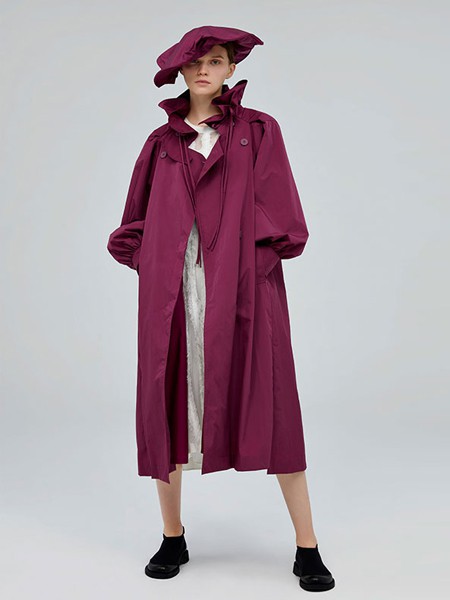 容子木2021春夏季粉色长款外套