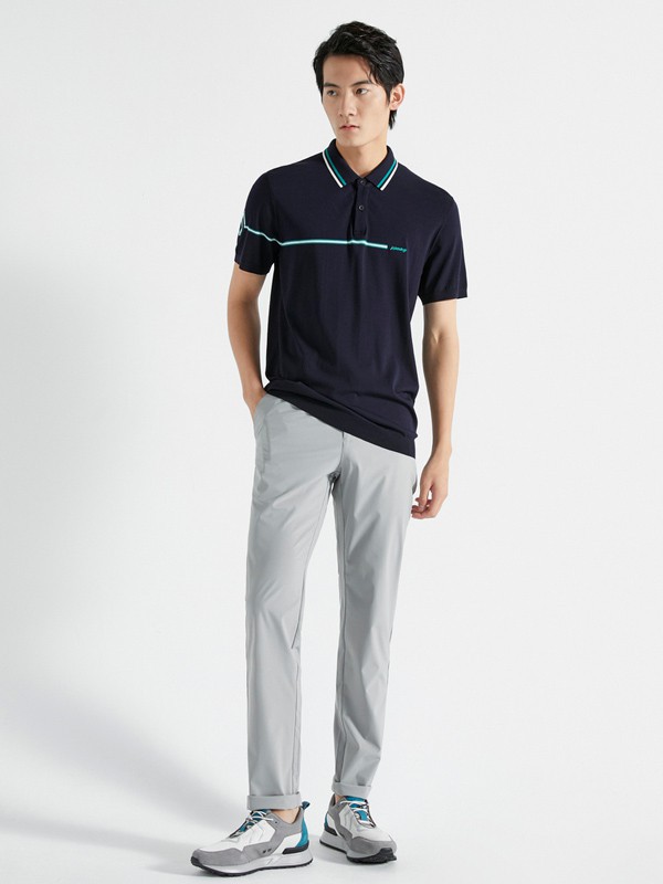 劲霸2021春夏季肤色条纹polo衫