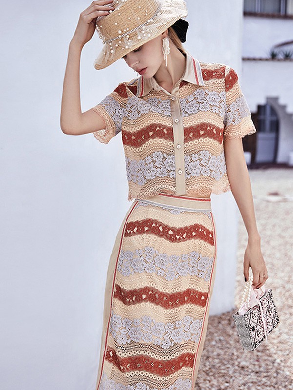 艾利欧 女装2021春夏季拼色印花唐装