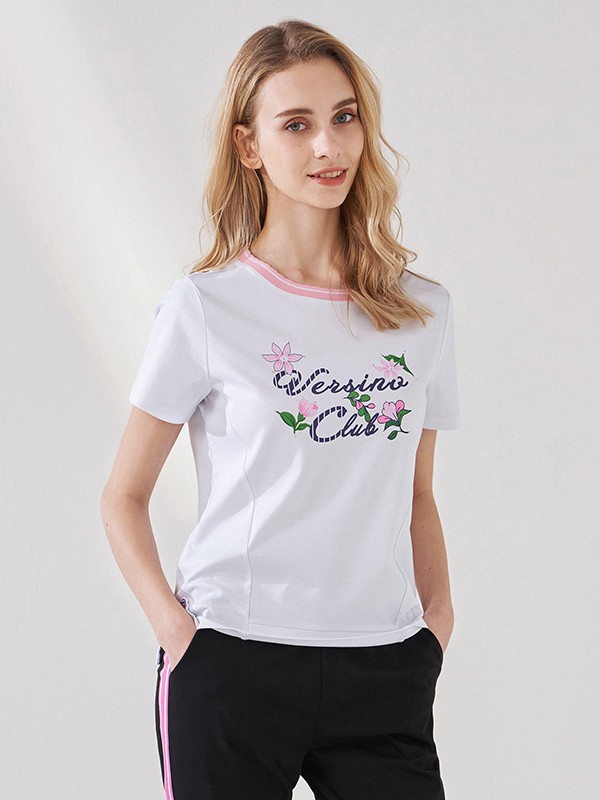 梵思诺2021春夏季白色字母T恤