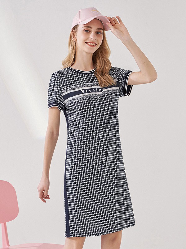 梵思诺男装2021春夏季黑色条纹连衣裙