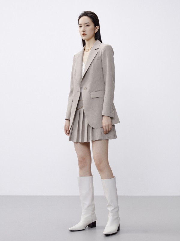 艾诺丝雅诗2021春夏季灰色纯色套装