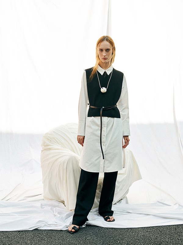 玛塞莉2021春夏季白色纯色衬衫