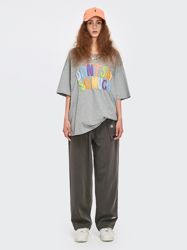 木果果木女装2021春夏季灰色印花T恤