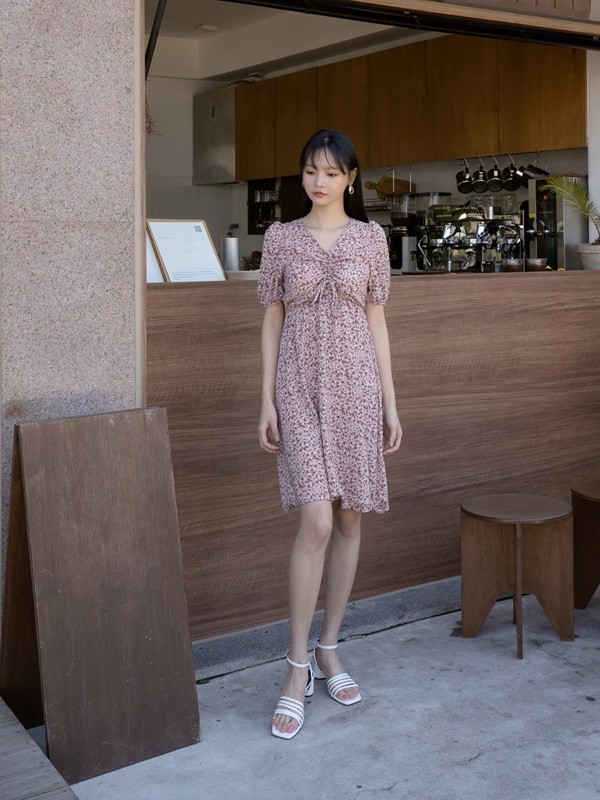 naingirl2021春夏季粉色波点连衣裙