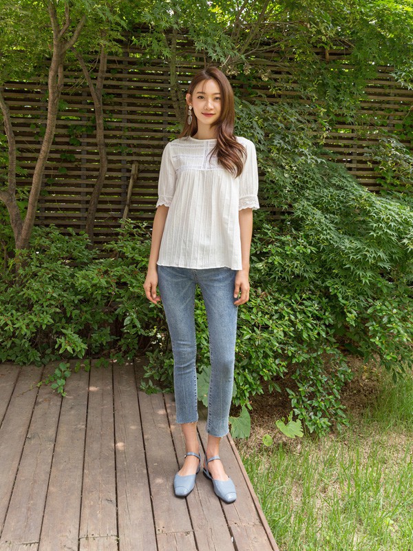 naingirl2021春夏季白色纯色上衣