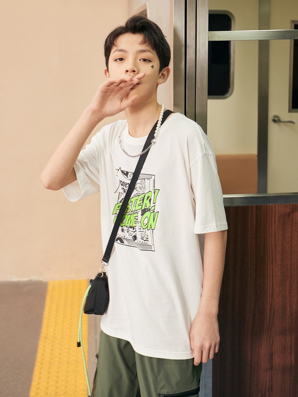 棵棵树2021春夏季白色印花T恤