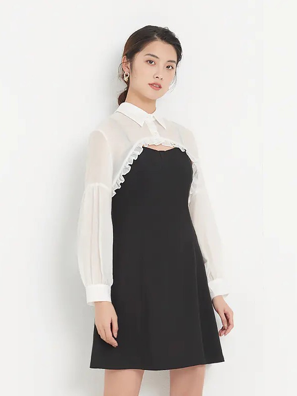 新作女装2021春夏季黑色纯色吊带裙