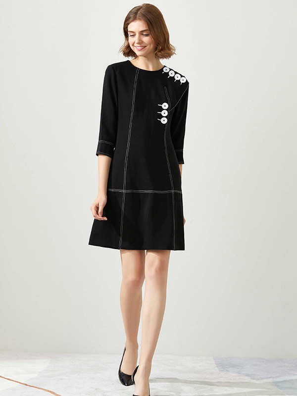 ANOBLIR女装2021春夏季黑色纯色连体衣