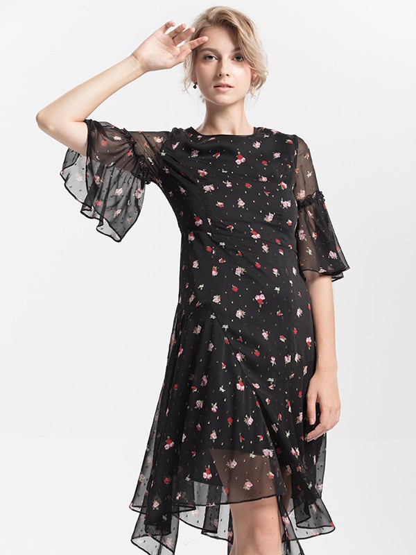 ANOBLIR女装2021春夏季黑色波点连体衣