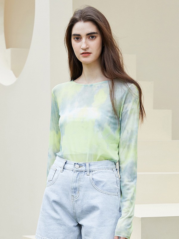 飞鸟和新酒女装2021春夏季拼色撞色T恤