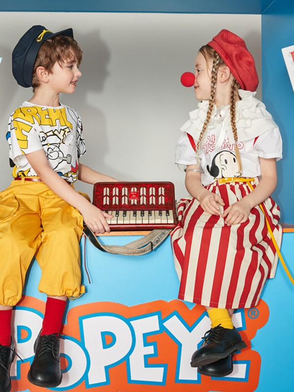 马骑顿2021春夏季黄色印花T恤