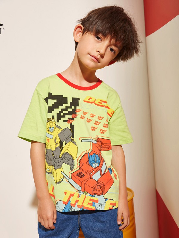 小虎宝儿2021春夏季红色印花T恤