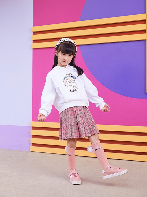 杰米熊2021秋冬季白色印花卫衣