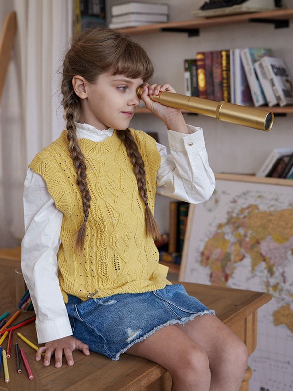 诺贝达童装2021秋冬季红色纯色背带裙