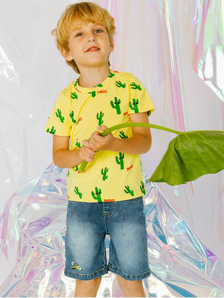 姐弟优品2021春夏季黄色印花T恤