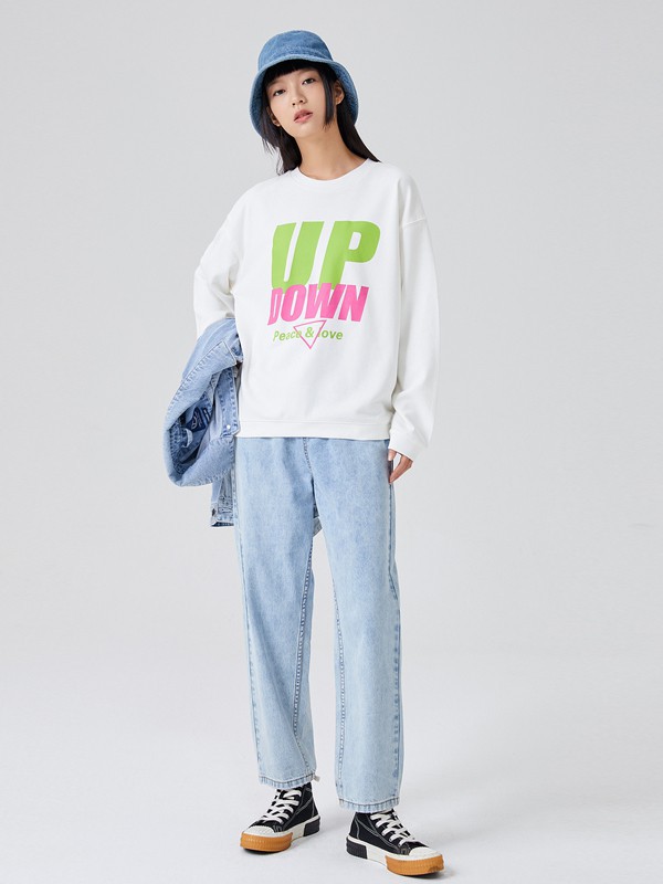 美特斯邦威美邦2021春夏季白色字母T恤