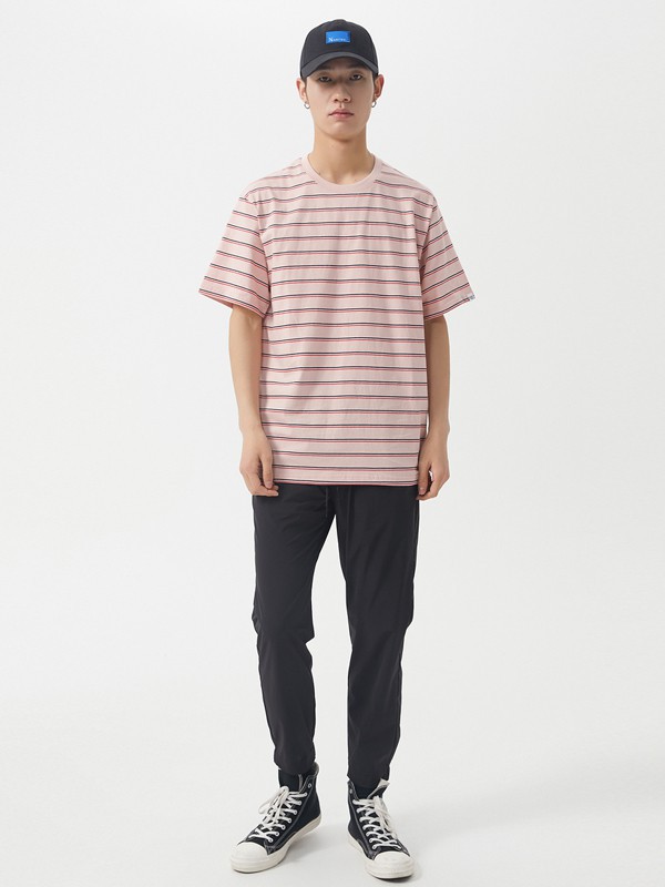 美特斯邦威美邦2021春夏季裸色纯色T恤