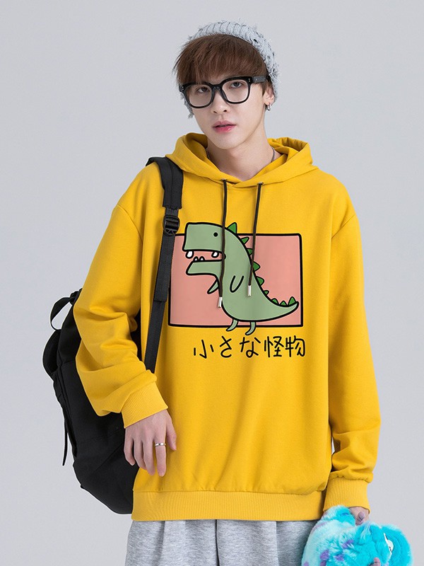 高梵羽绒服2021春夏季黄色印花卫衣