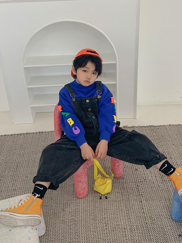 小资范2021秋冬季黑色纯色背带裤