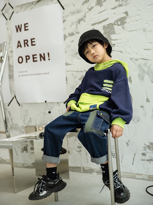 小资范2021秋冬季藏蓝色纯色长裤